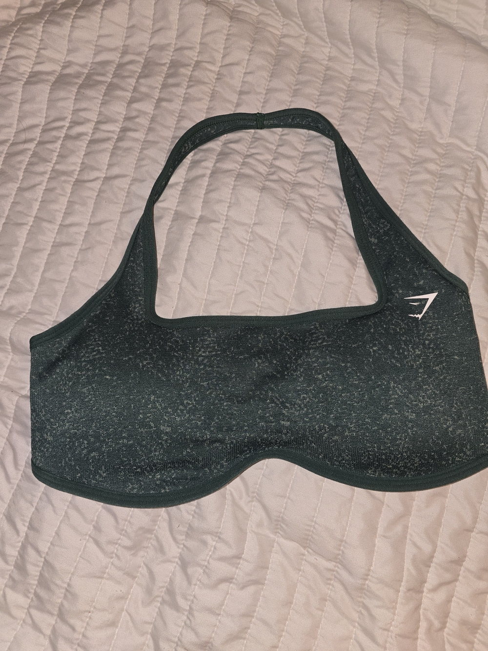 Gymshark Dark Green Speckle Racerback Sports Bra
